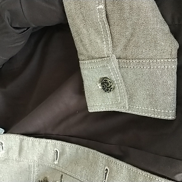 Chico's Gold/Brown Denim Jacket with Embroidery Sz Chico's 1 (Sz 8 or small) - Picture 13 of 14